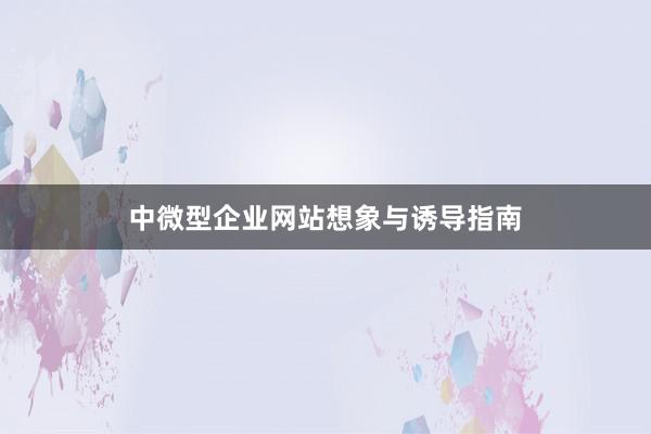 中微型企业网站想象与诱导指南